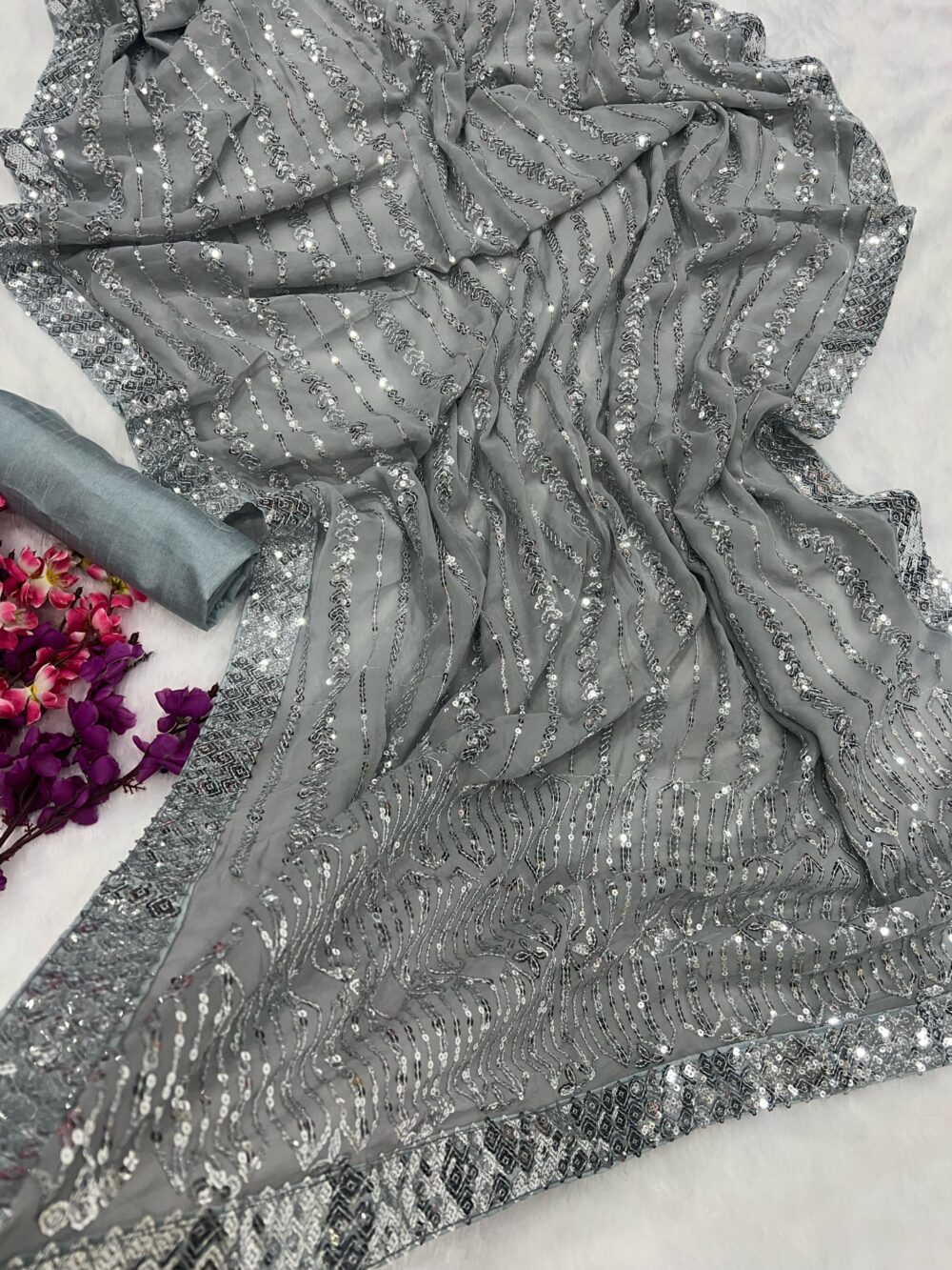 Premium sequence saree collection - Image 12