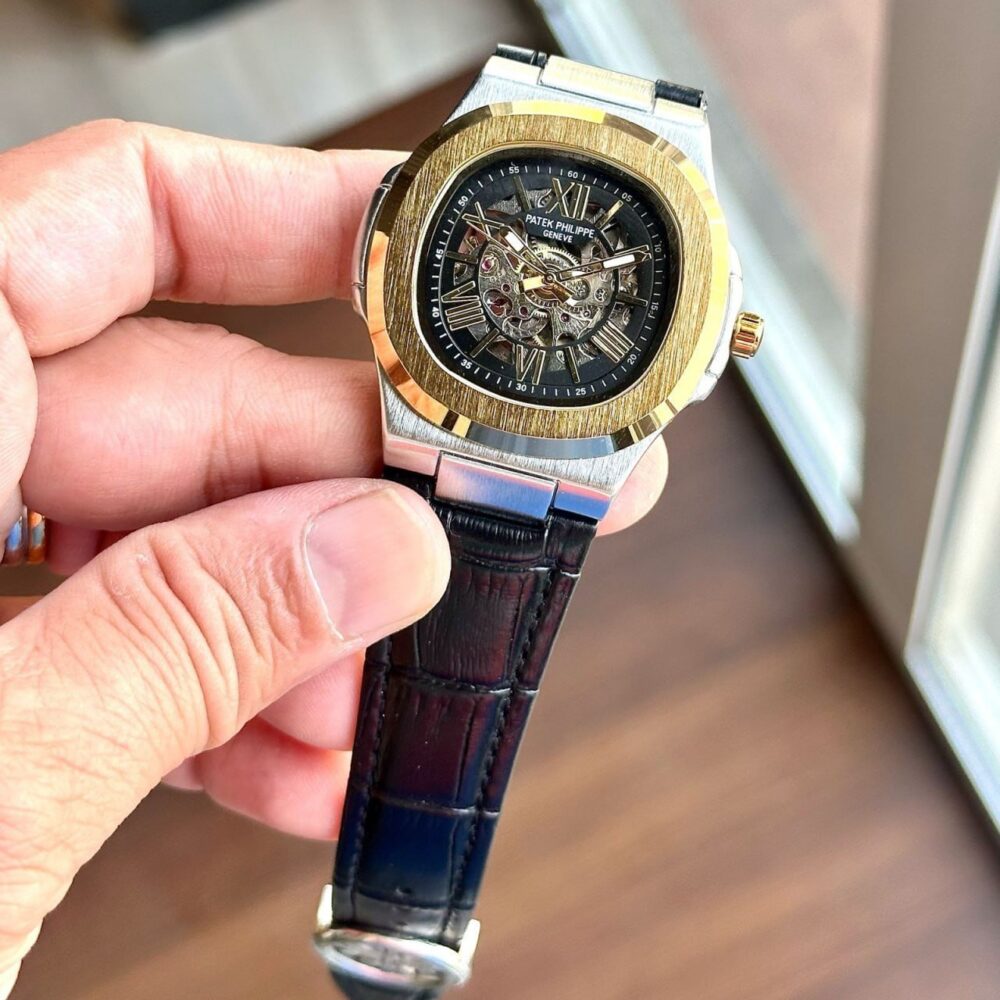This Patek Nautilus Automatic watch seems like a stylish and high-quality timepiece.
